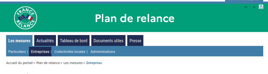 Accueil Plan de Relance